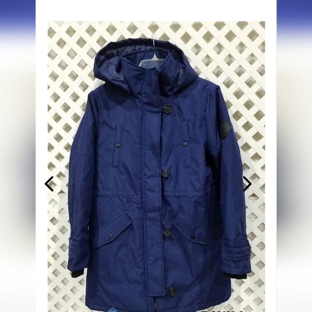 MARK ALAN NWT WOMENS NAVY HOODED WINTER COAT.  SIZE MEDIUM